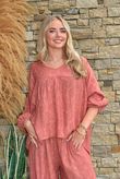 Kiti Paisley Damask Artist Smock Terracotta